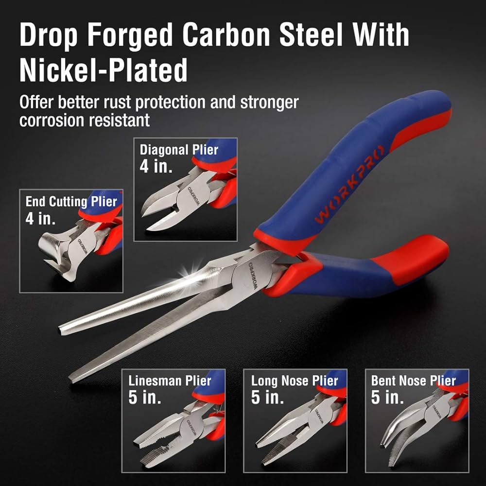 bolero×decollete cut mini onepiece set WORKPRO 6-Piece Mini Pliers Set, Needle Nose, Long Nose